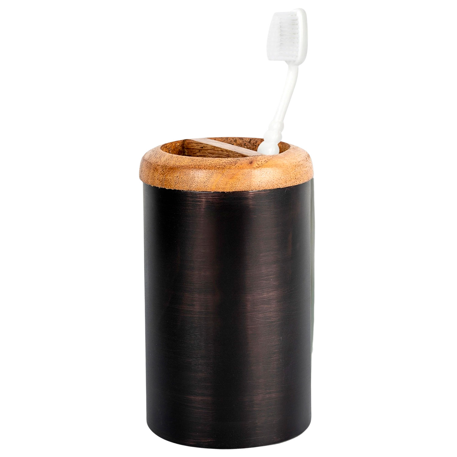Zahnbürstenhalter Nu Steel Salem Oil Rubbed Bronze & Wood