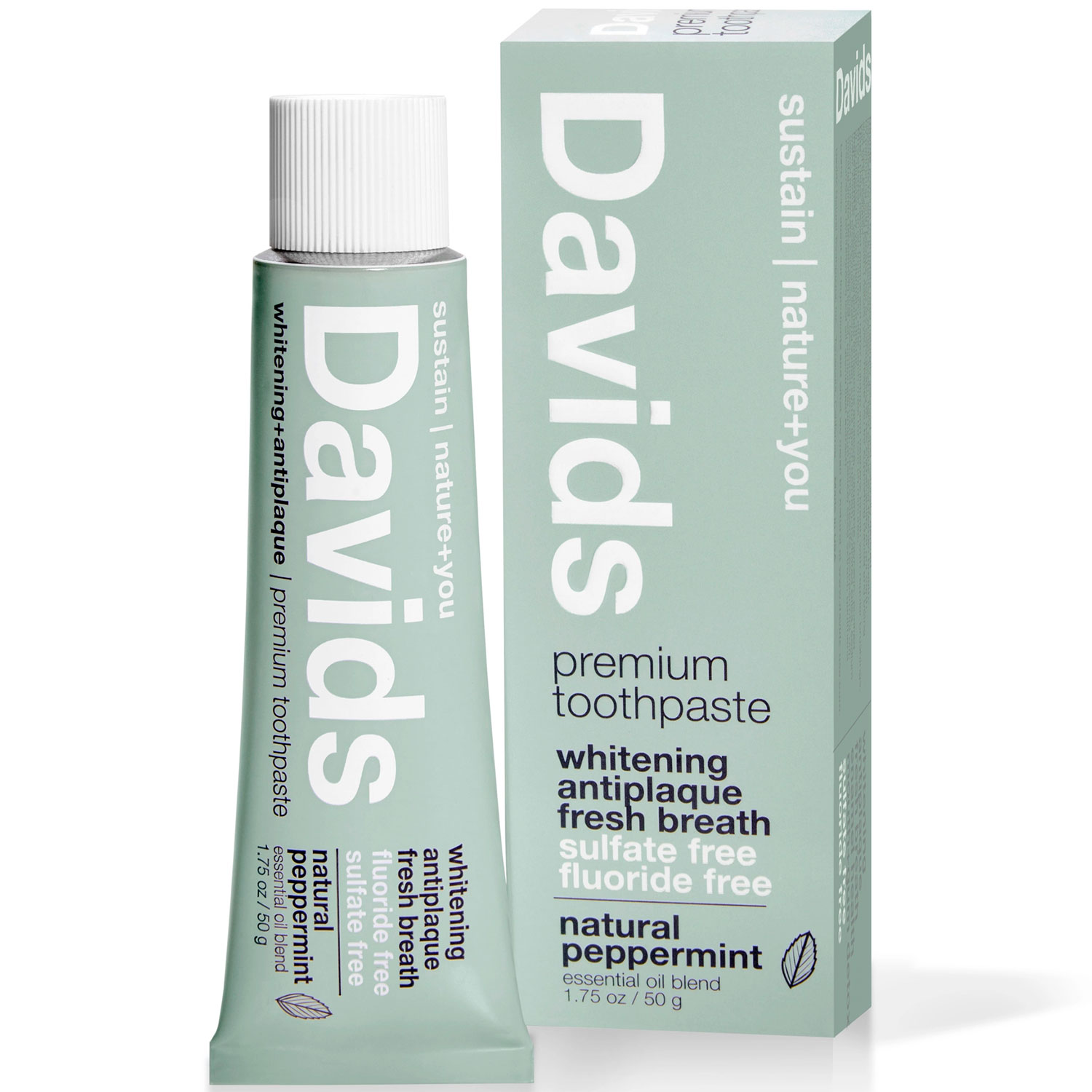 Natürliche Whitening -Zahnpasta DAVIDS Premium Fresh Breath 50g