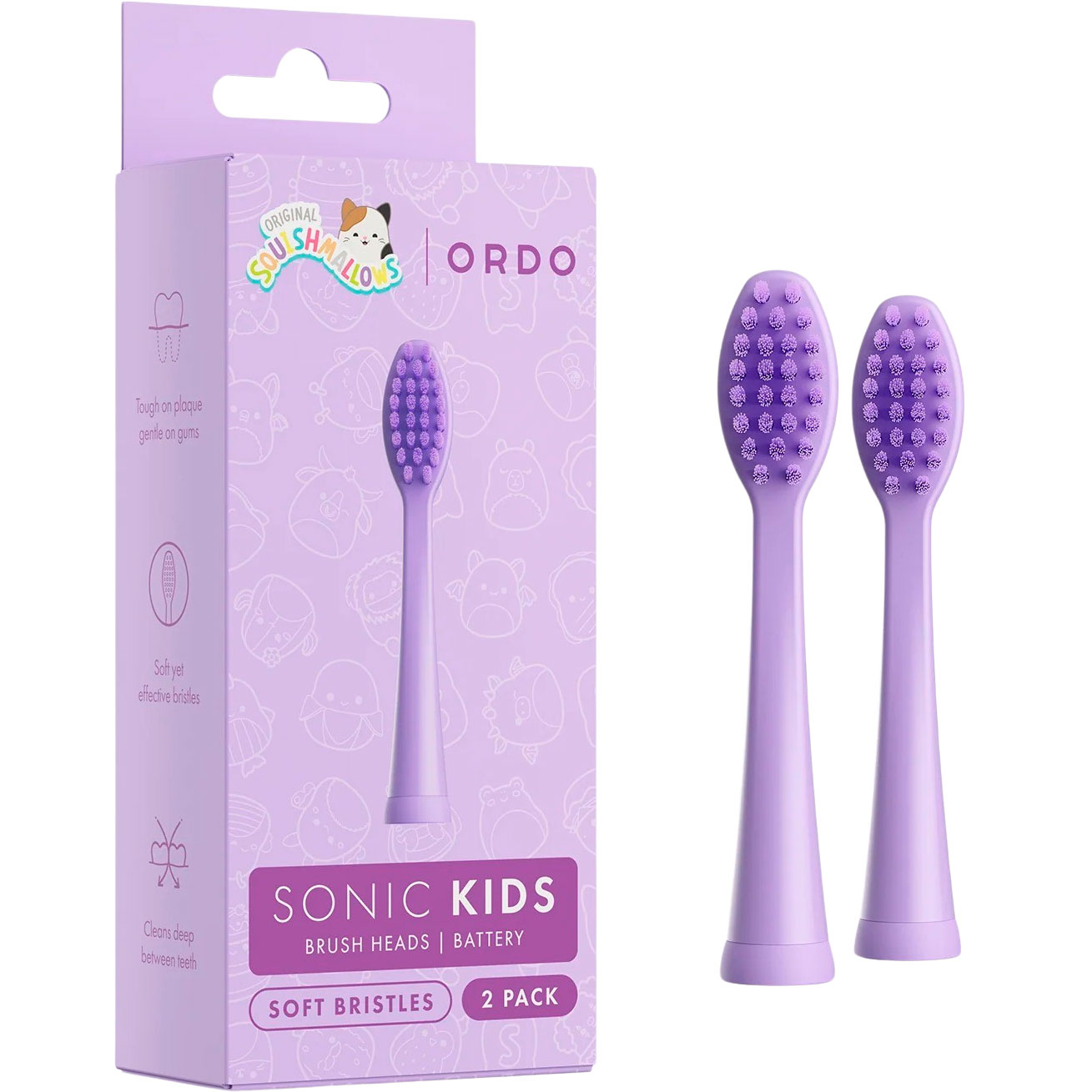 Bürstenköpfe für Ordo Sonic Batterie Zahnbürsten für Kinder 2 Stk. Squishmallows Daxxon