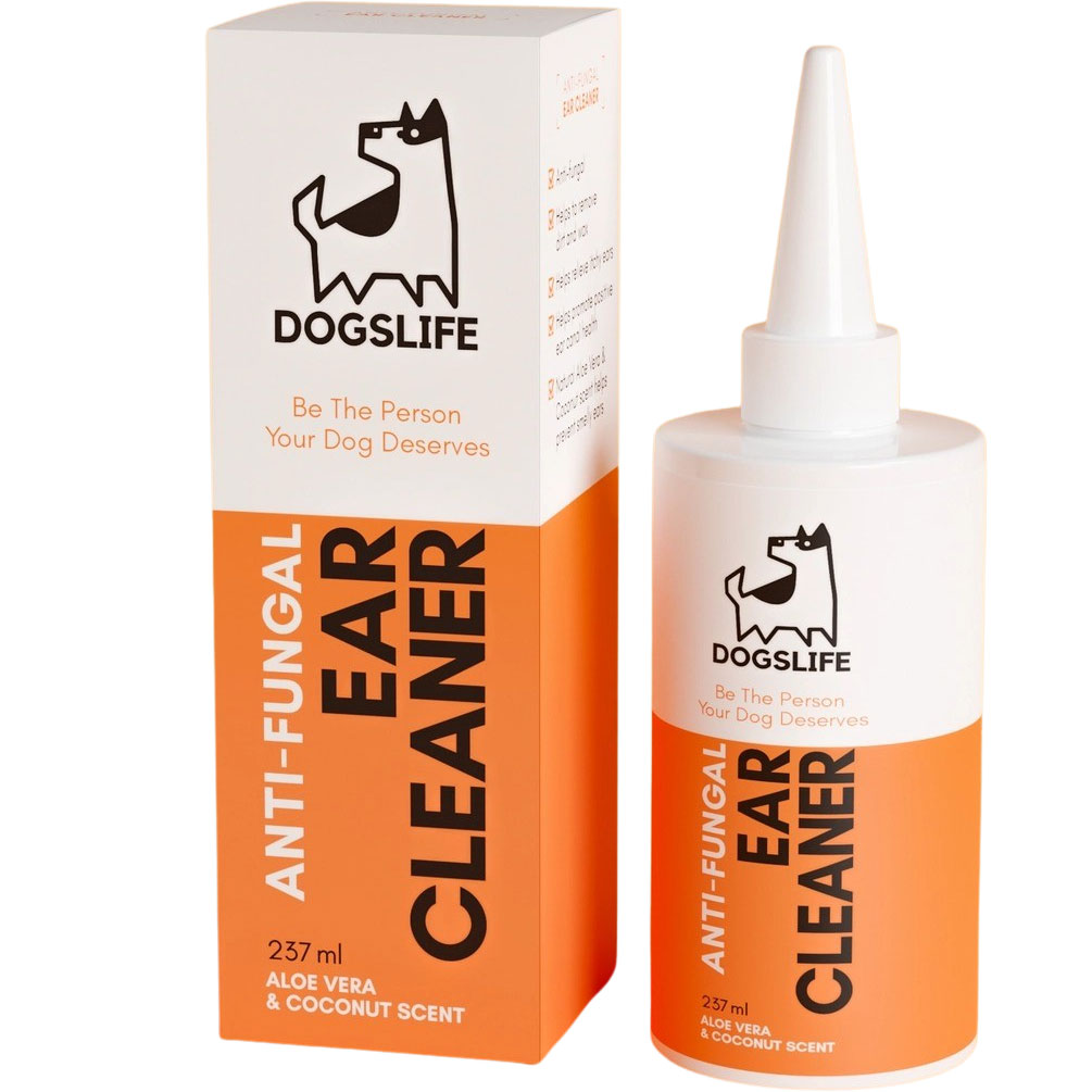 DogsLife Anti-Fungal Ear Cleaner Ohrenreiniger für Hunde mit aloe vera und kokos 237 ml