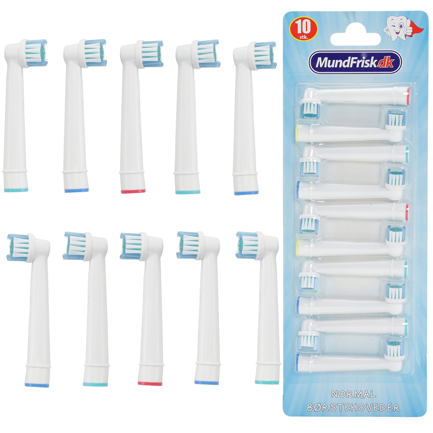 10 stk. Normal Børstehoveder Til Oral-B