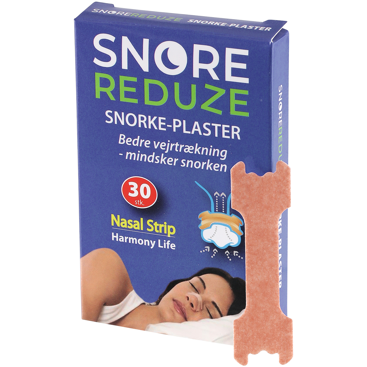 SnoreReduze Snorke Plaster 30 stk. Stop Snorken Næse-strips