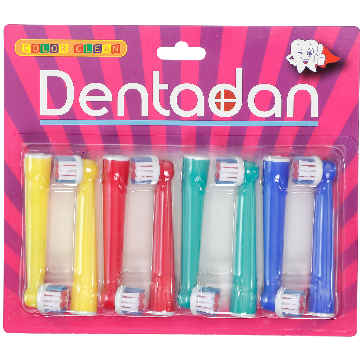 Dentadan Color Clean Bürstenköpfe für Oral-B 8 Stk. Kompatibel