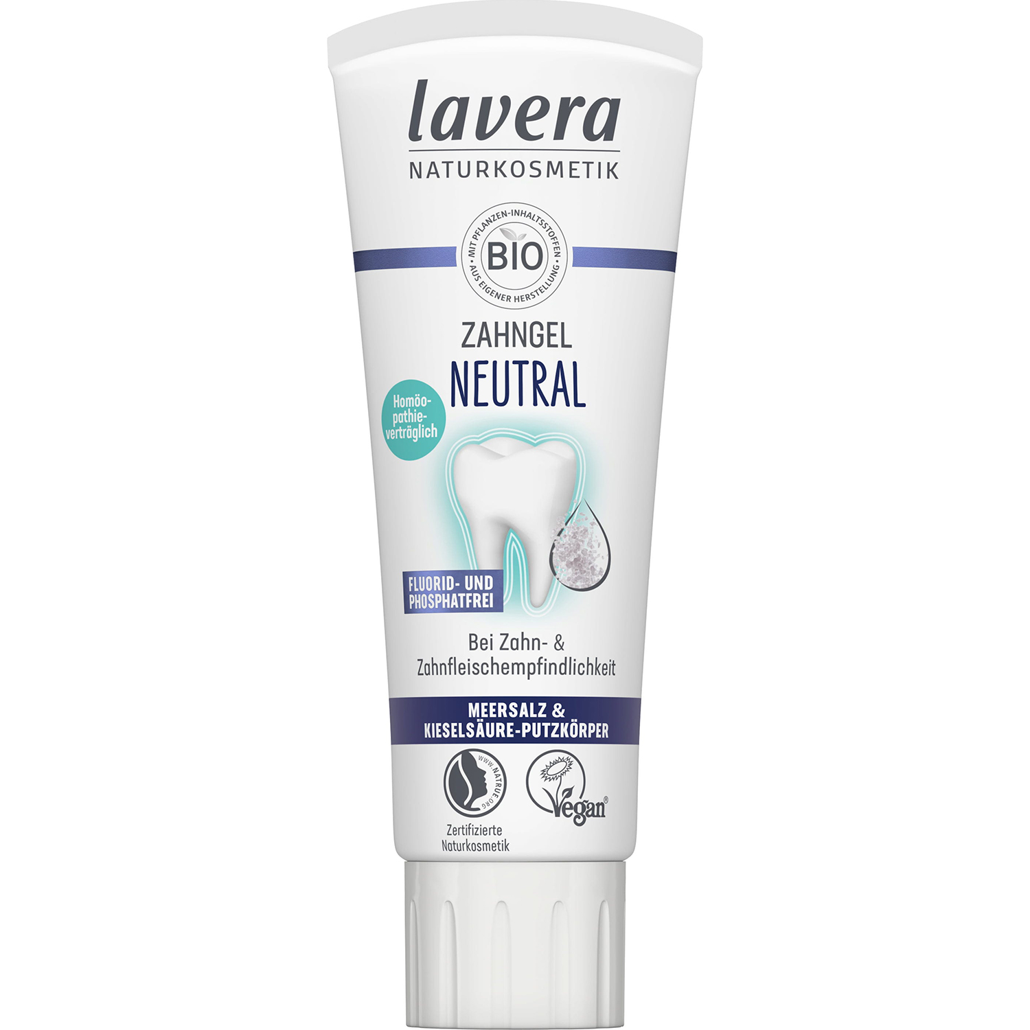 Lavera Neutral Zahngel ohne Fluorid 75 ml Sanfte Pflege für empfindliche Zähne und Zahnfleisch