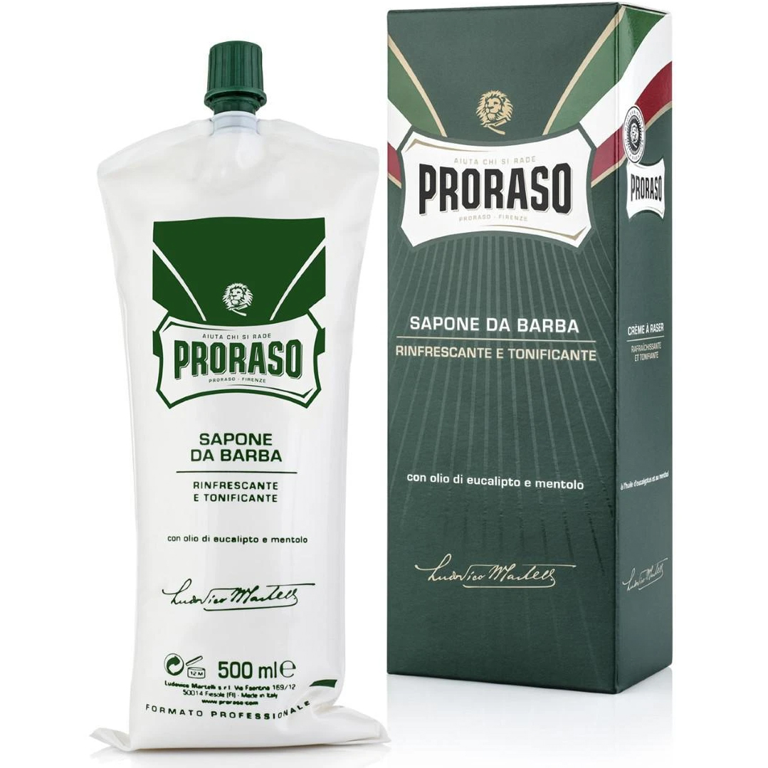 Barbersæbe PRORASO Refreshing Shaving Soap med Eucalyptus & Menthol (500 ml)
