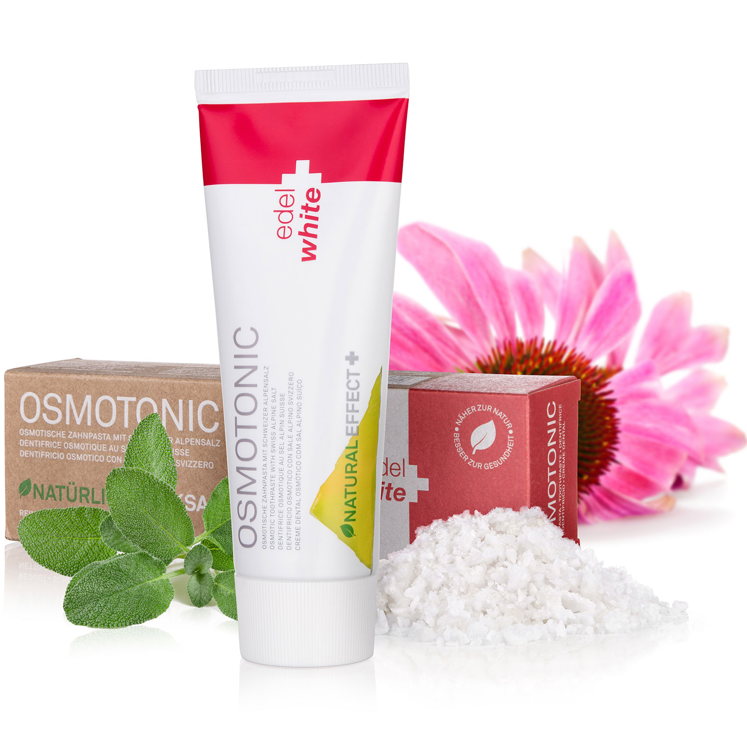 Zahnpasta Sensitive Edel+White Osmotonic 75 ml.