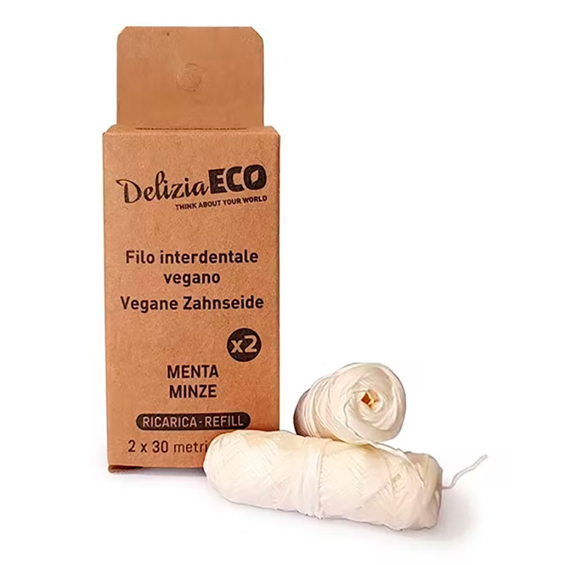 Tandtråd uden PFAS Delizia Eco Mint Refill 2x30 mtr.