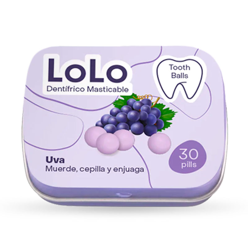 Zahnpasta/Mundspültabletten Lolo Bio Tooth Balls GRAPE
