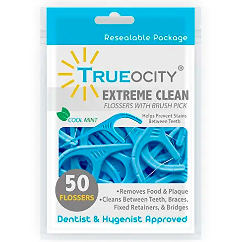 Tandtråds-bøjler Trueocity Extreme Clean Flossers 50 stk. - Flosser / Tandtråd bøjler - Tandtråd / Tandstikker / Flosser