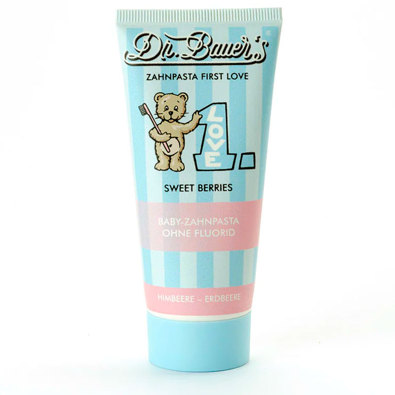 Børnetandpasta Dr. Bauer's First Love Sweet Berries Fluorfri - Dr. Bauers Tandpasta
