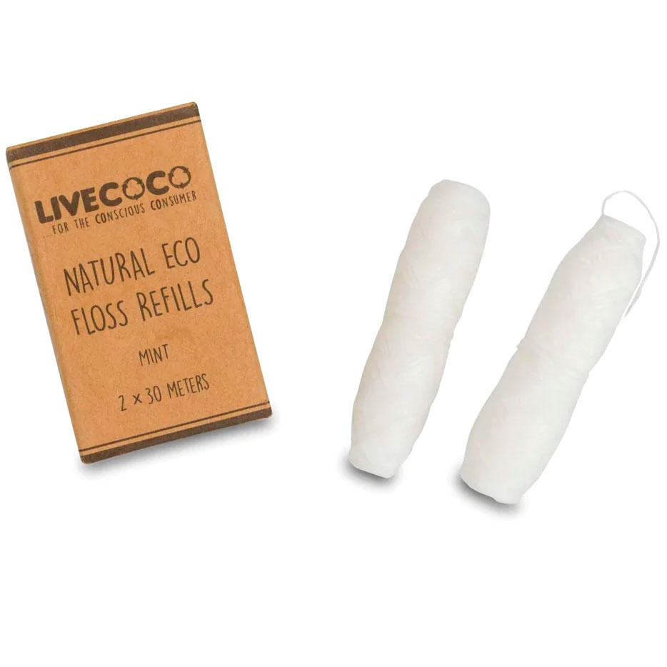 Nachhaltige Zahnseide LiveCoco Nachfüllpackung 2 x 30 mtr.