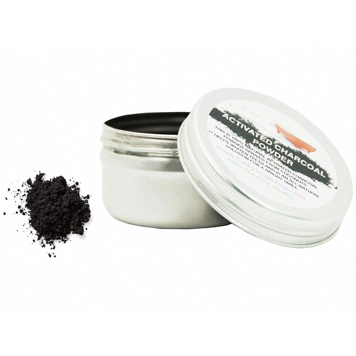 Natürliches Zahnpastapulver Funky Soap Aktivkohlepulver 25g