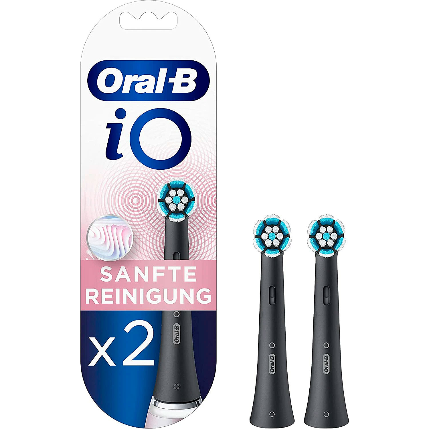 Oral-B iO Sensitive Zahnbürstenköpfe SCHWARZ Sanfte Care 2 Stk.