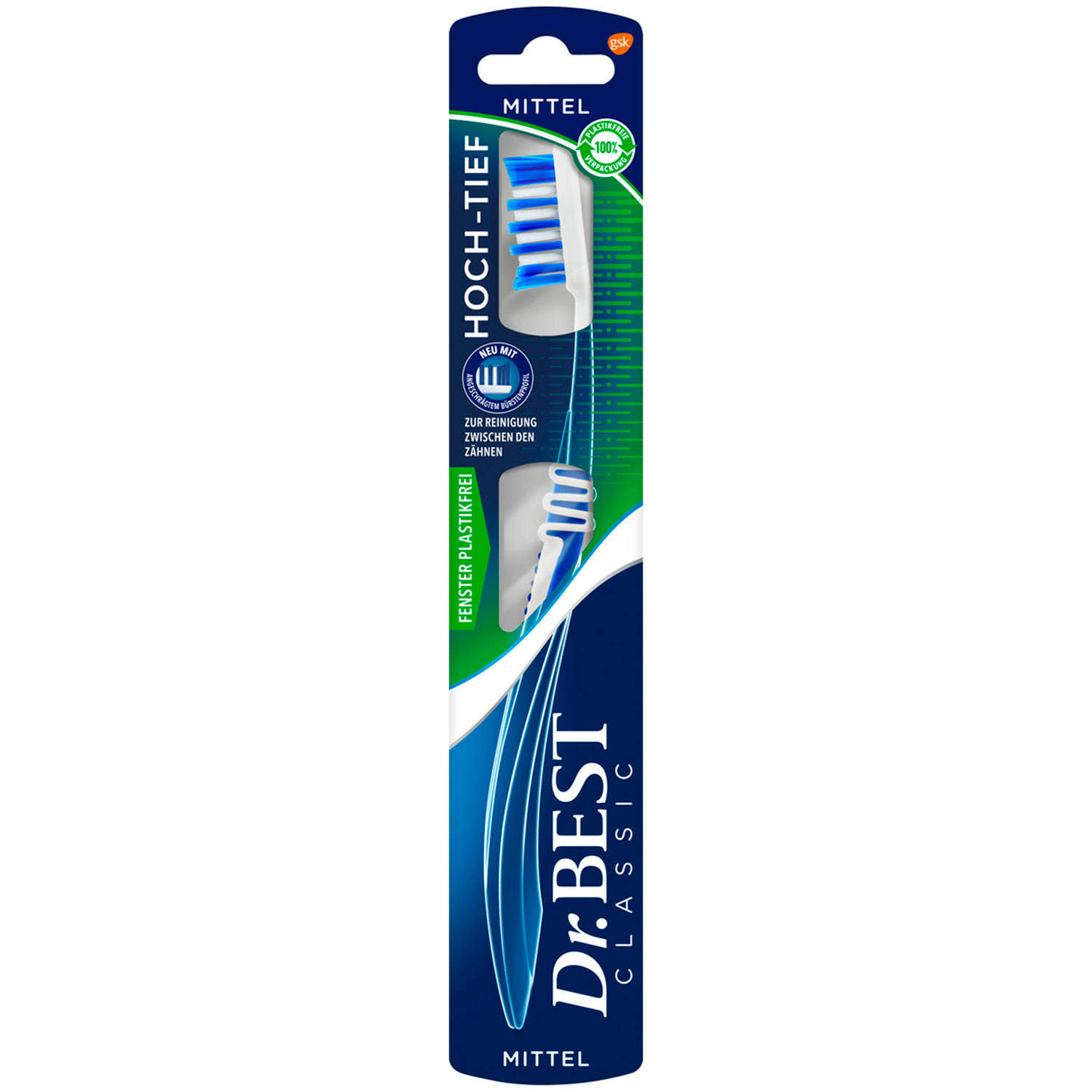 Dr. Best Tandbørste Classic Hoch-tief Medium
