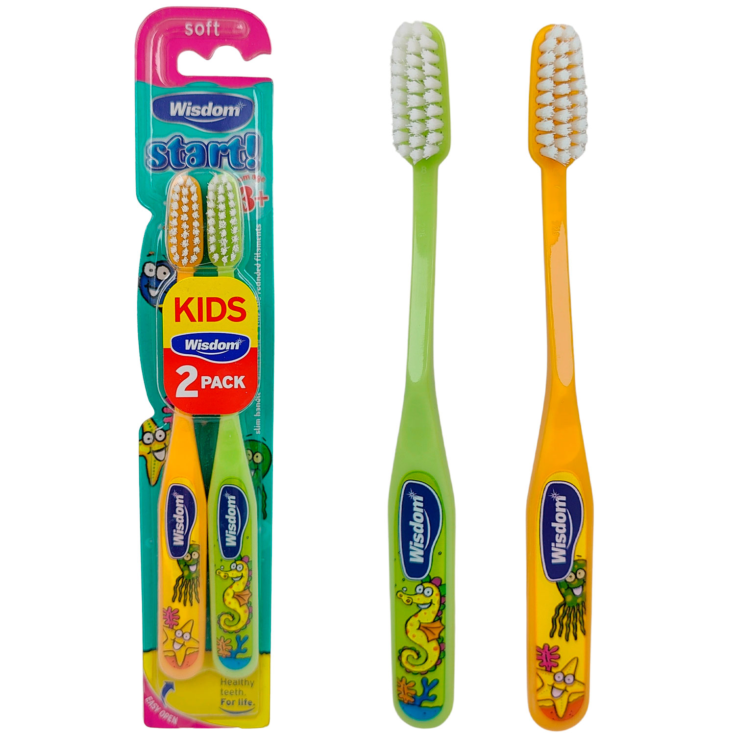 Kinderzahnbürsten 2 Stk. Wisdom Start Kids 3+