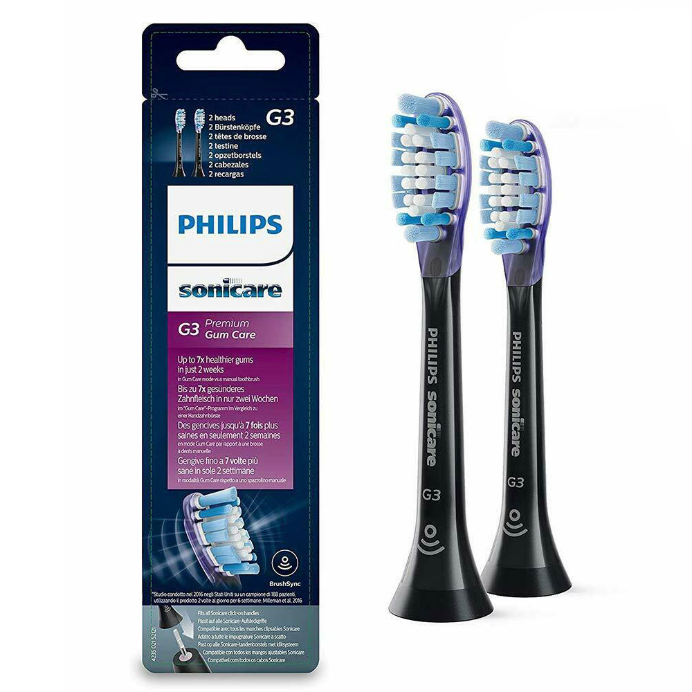 Schwarze Philips Sonicare G3 Premium Gum Care Bürstenköpfe