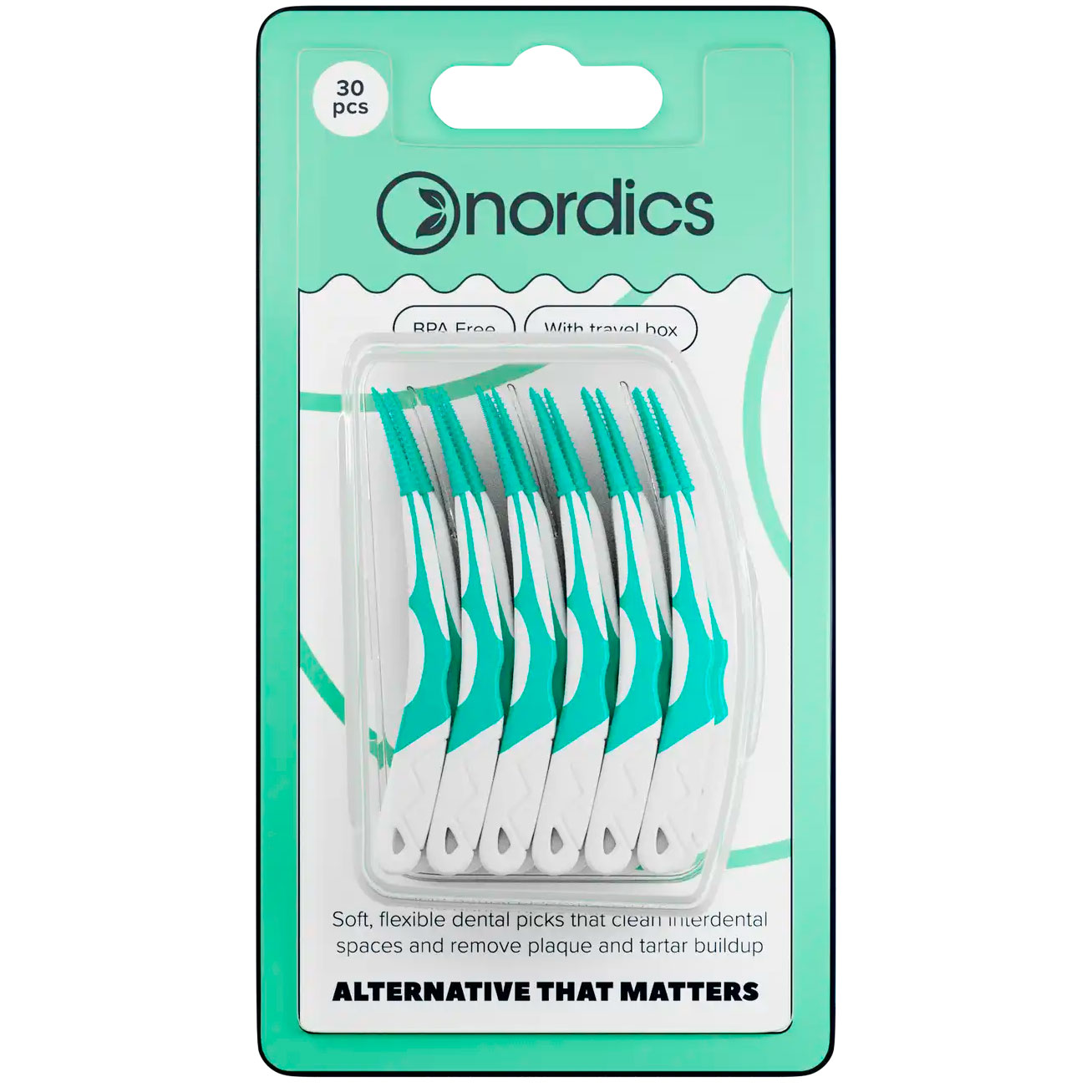 Bionedbrydelige Soft Sticks NORDICS Silicon Interdental 30 stk - Soft Picks & Sticks Tandstikker - Tandtråd / Tandstikker / Flosser