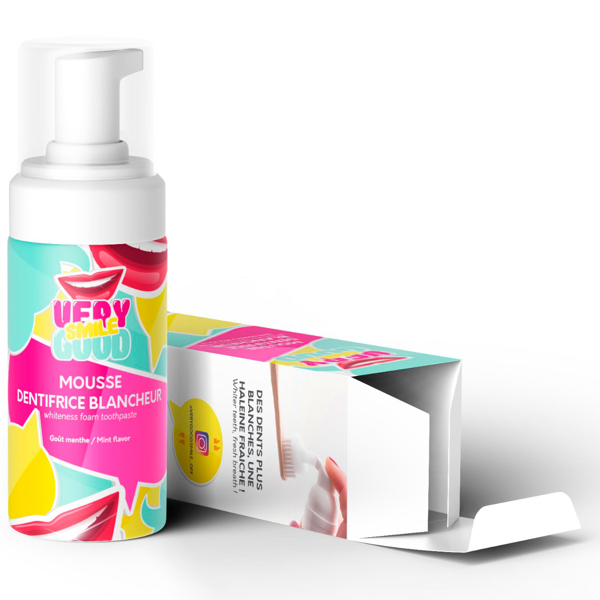 Zahnaufhellung Zahnpastaschaum Very Good Smile Mint Whitening