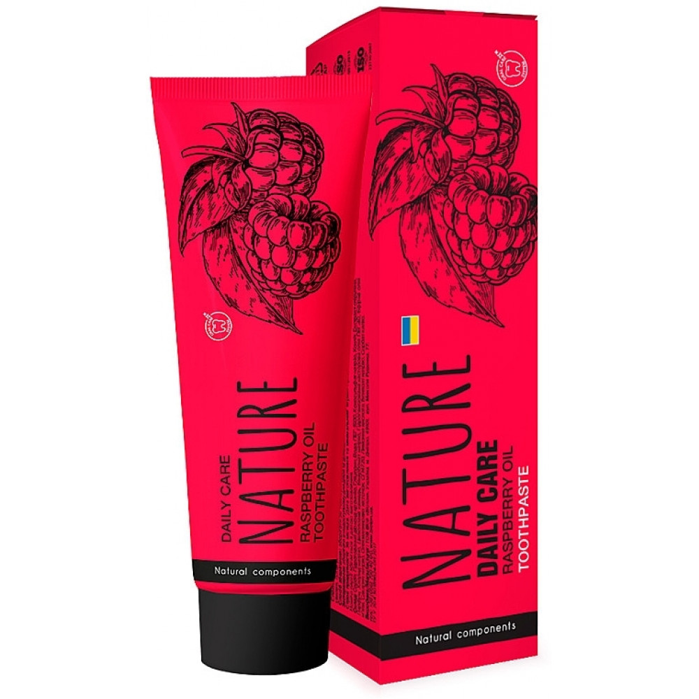 Xylitol Zahnpasta BIOTON Nature Raspberry Zahnpasta Frischer Himbeergeschmack und effektive tägliche Zahnpflege (100 nml.)