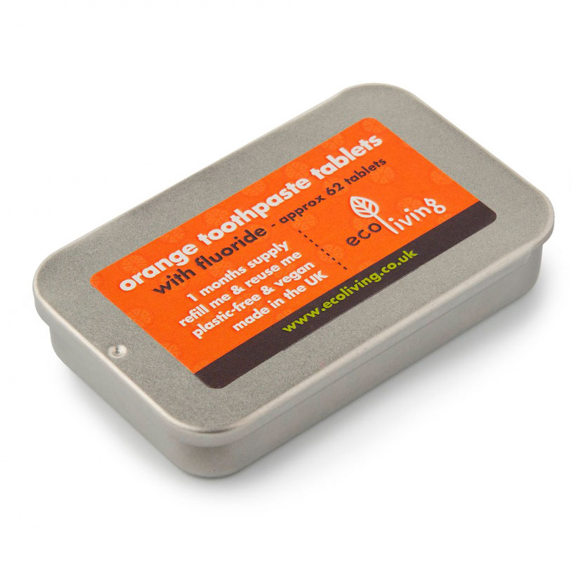 EcoLiving Tandpasta Tabletter Dåse Orange Fluor