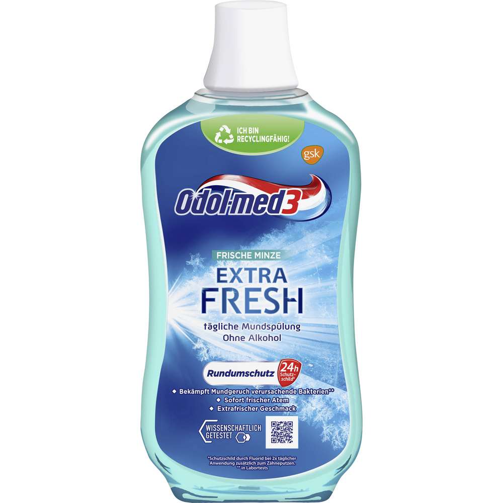 Odol-Med 3 Mundwasser Extra Fresh mit Fluorid 500 ml.