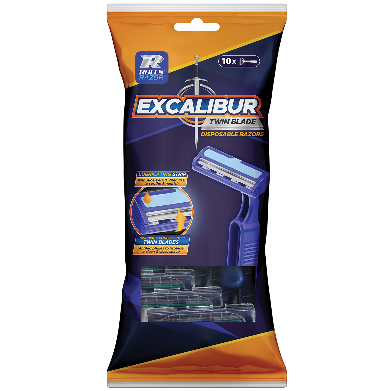 Einwegschaber 10 Stk. Rolls Razor Excalibur Twin Blade