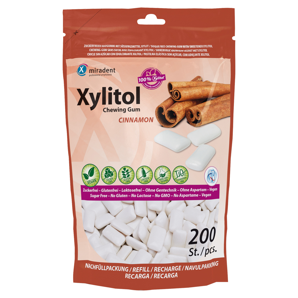 Tandpleje Xylitol Tyggegummi 200 stk. Miradent Cinnamon