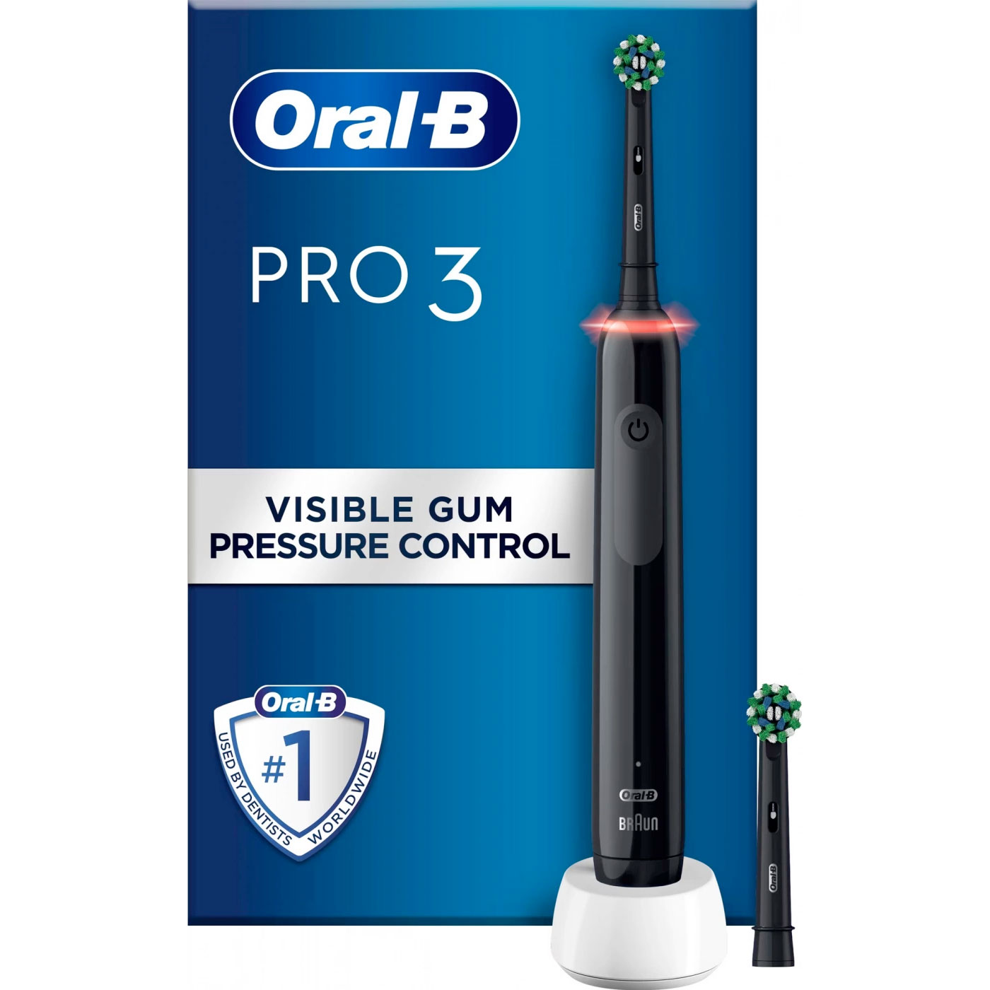 Oral-B Pro 3 3400 CrossAction BLACK Elektrische Zahnbürste Extra Bürstenkopf