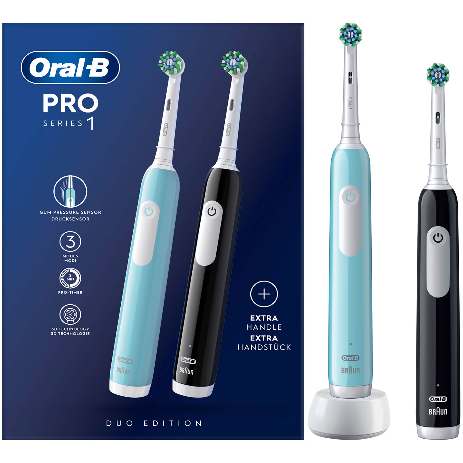Oral-B Pro Series 1 DUO Elektrische Zahnbürsten Black + Blau