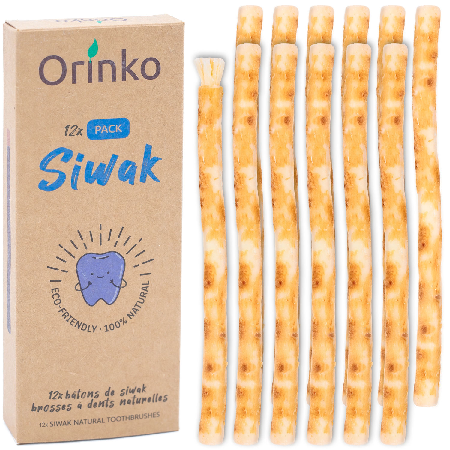 Miswak Sticks 12 Stk. ORINKO Siwak Sticks 100 % natürliche Zahnbürste