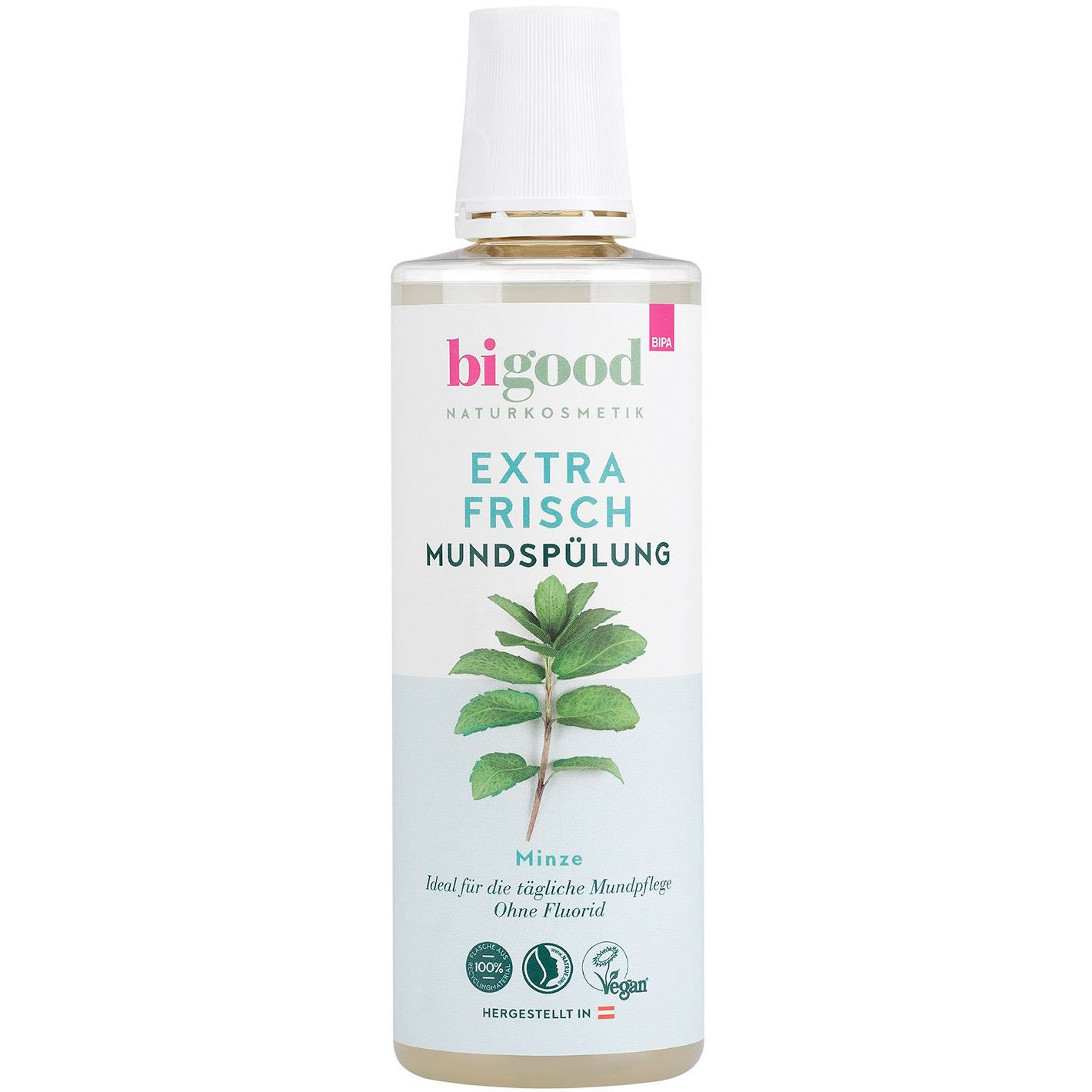 Natürliches Mundwasser Bigood Extra Fresh 500 ml.