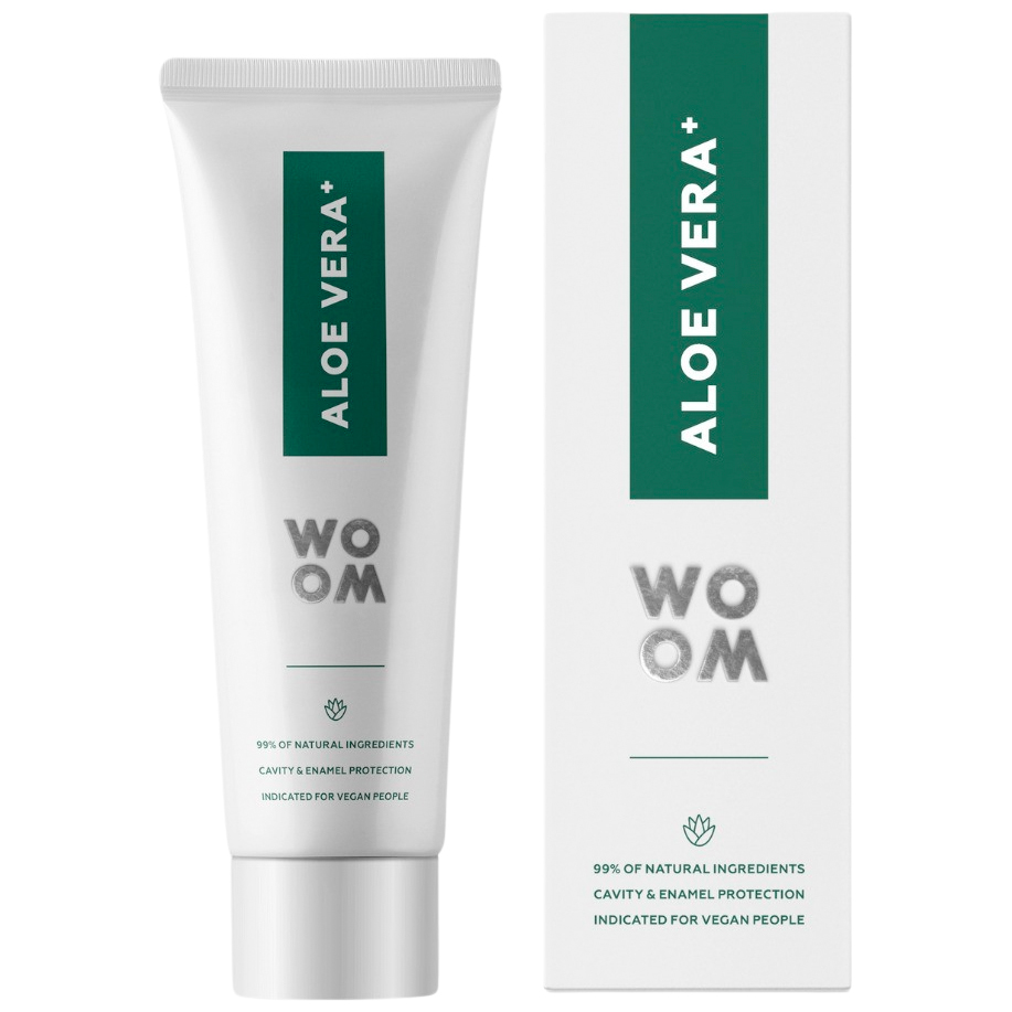 WOOM Aloe Vera+ Vegane natürliche Zahnpasta 75 ml.