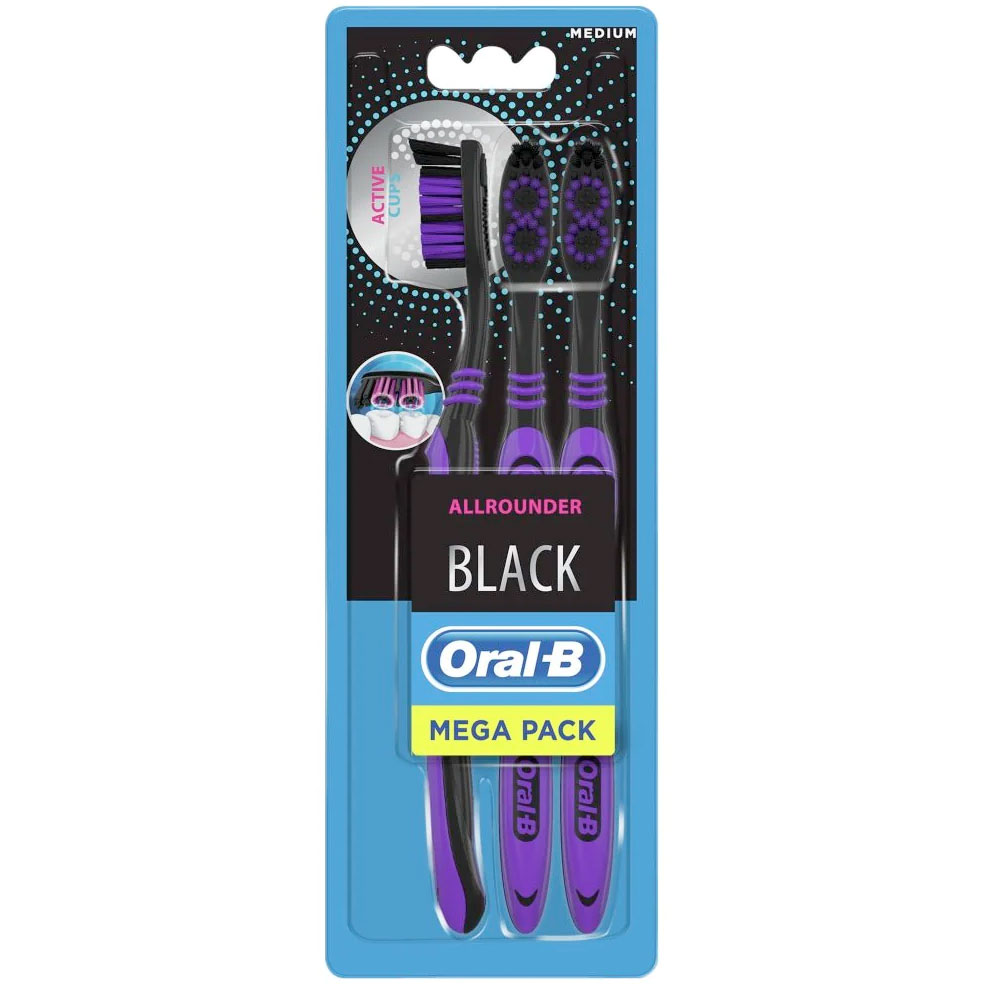 Oral-B Tandbørster 3 stk. Allrounder Black Medium