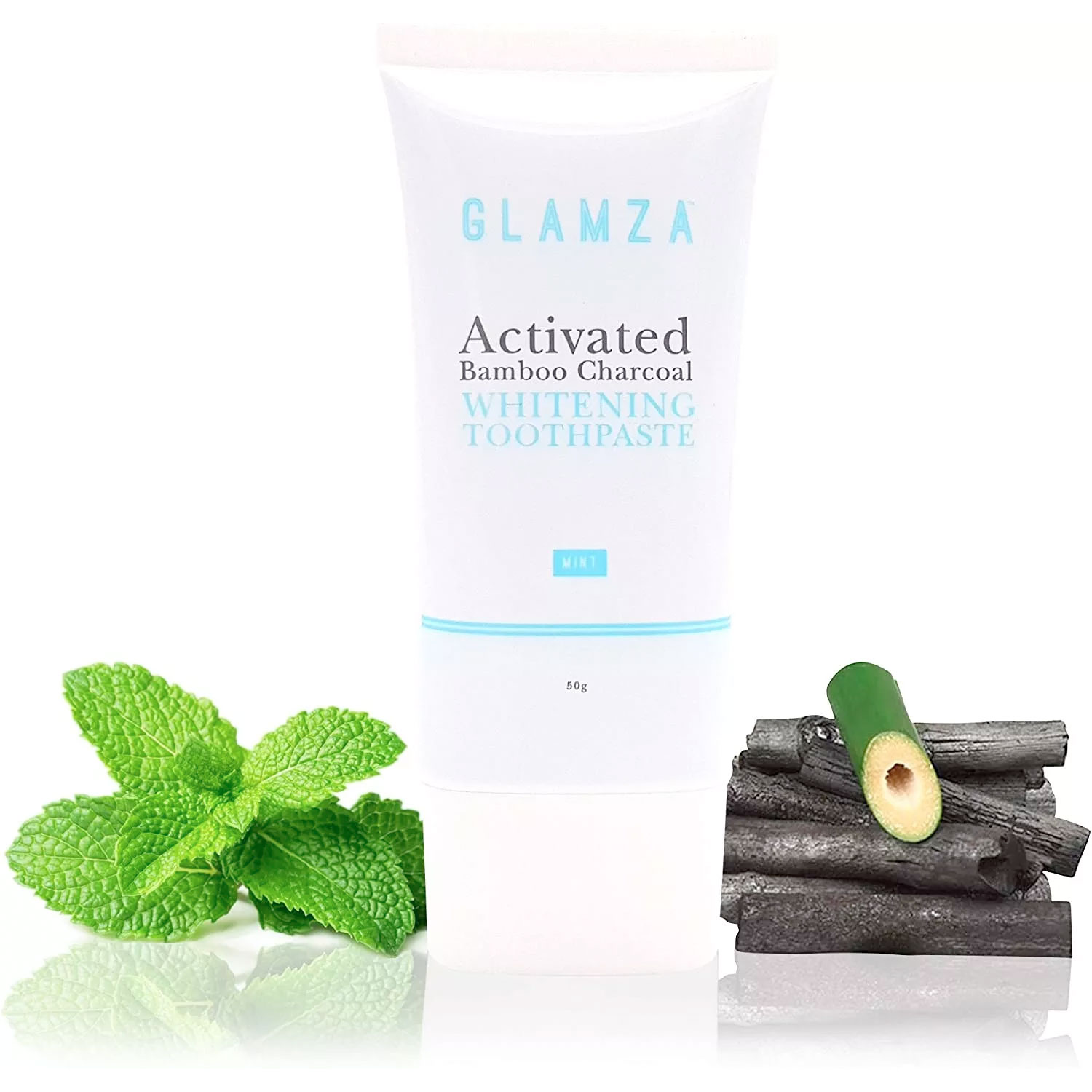 Whitening Zahnpasta Glamza Charcoal Mint 50 ml.