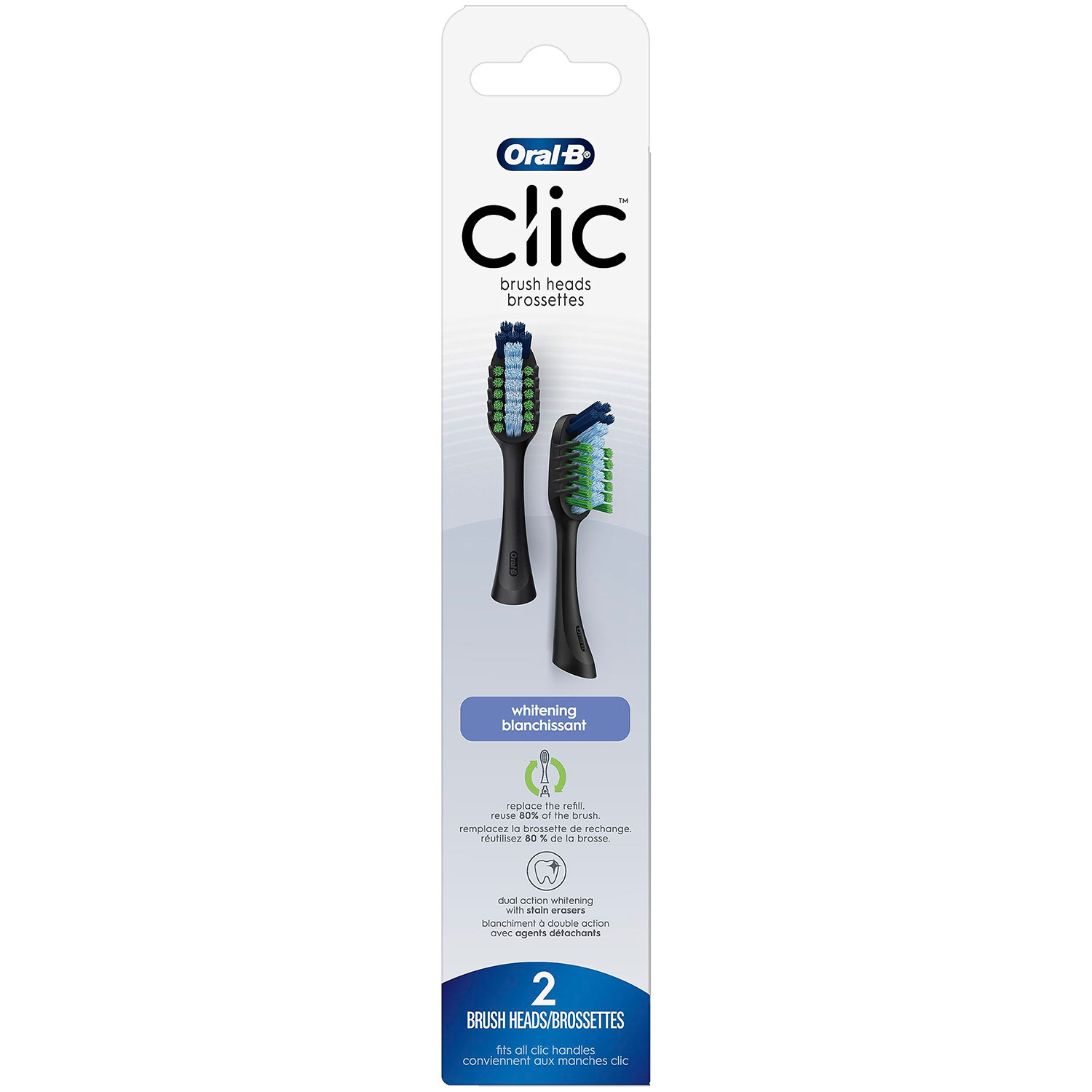 Oral-B CLIC Whitening Zahnbürstenköpfe Multibenefit Clean 2 Stk.