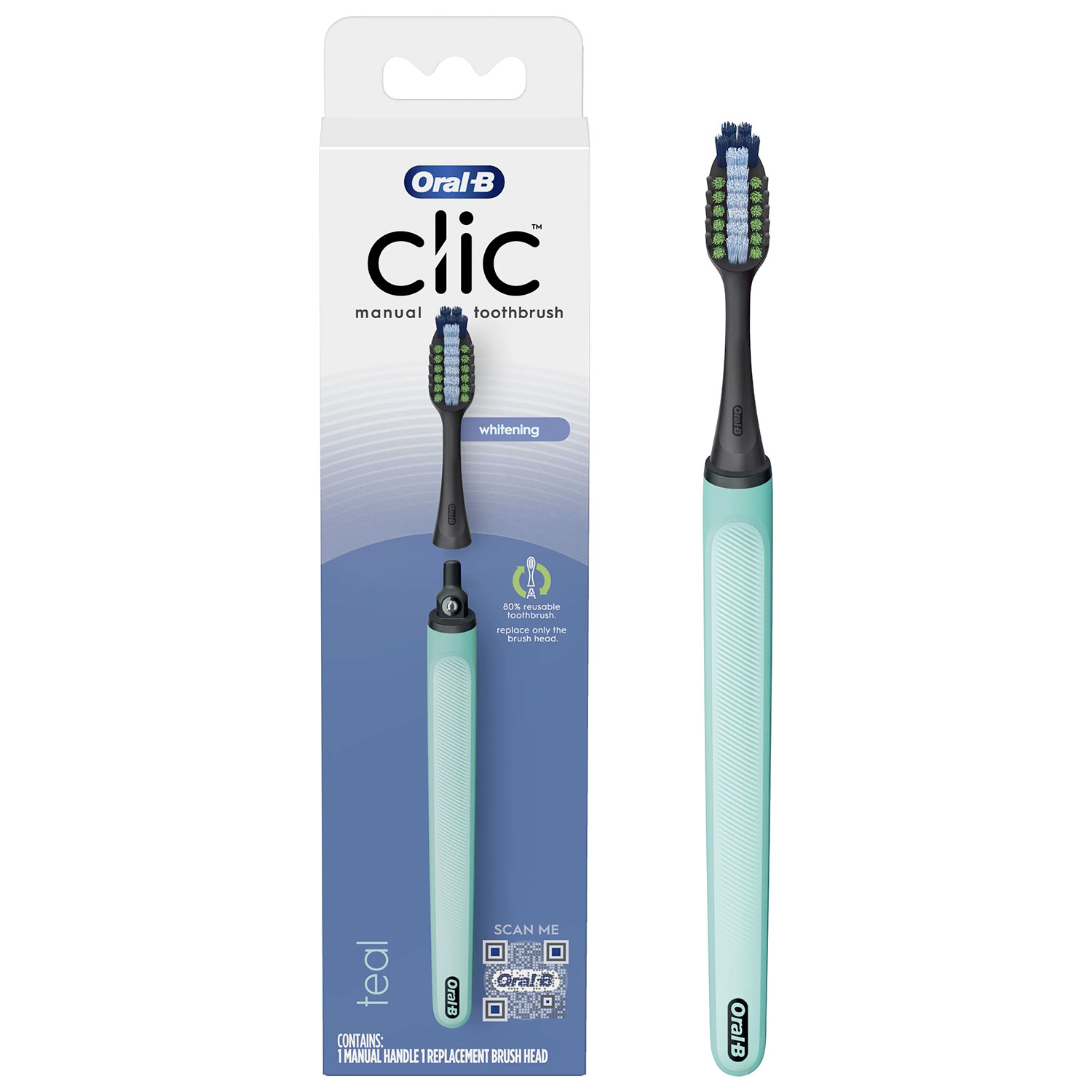 Oral-B CLIC Whitening Zahnbürste Multibenefit Clean TEAL