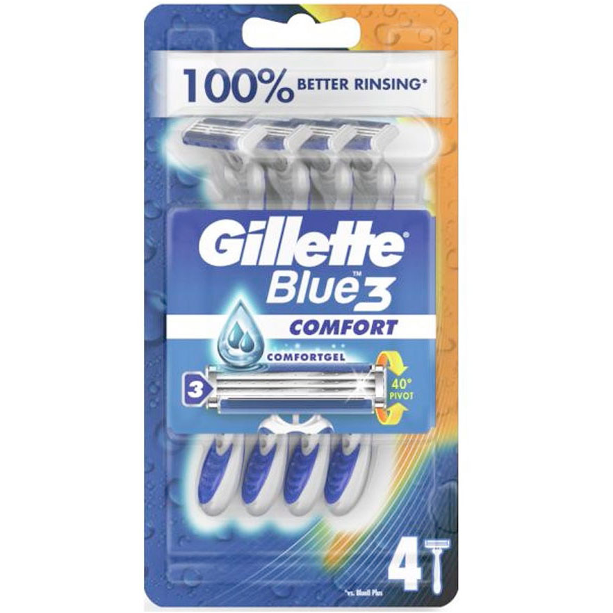 Gillette Blue 3 Comfort Rasierer 4er-Pack.