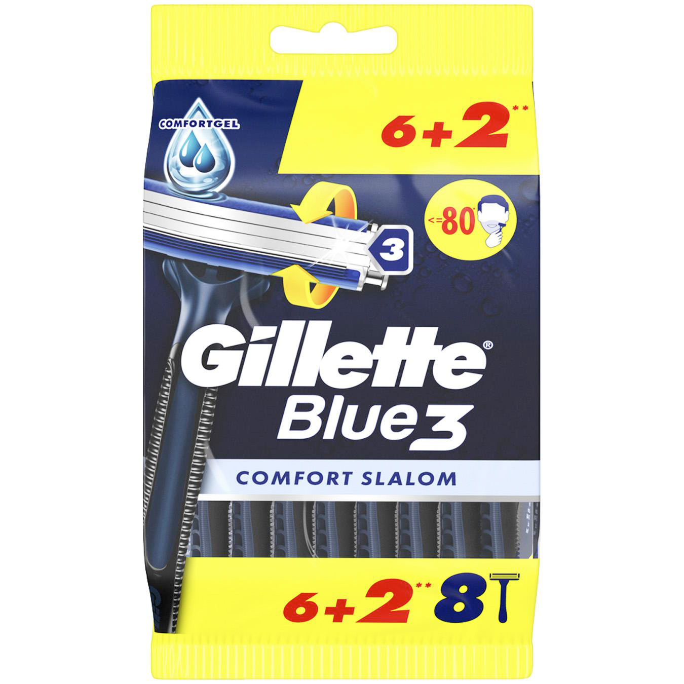 Gillette Blue3 Comfort Slalom Engangsskrabere 8 stk