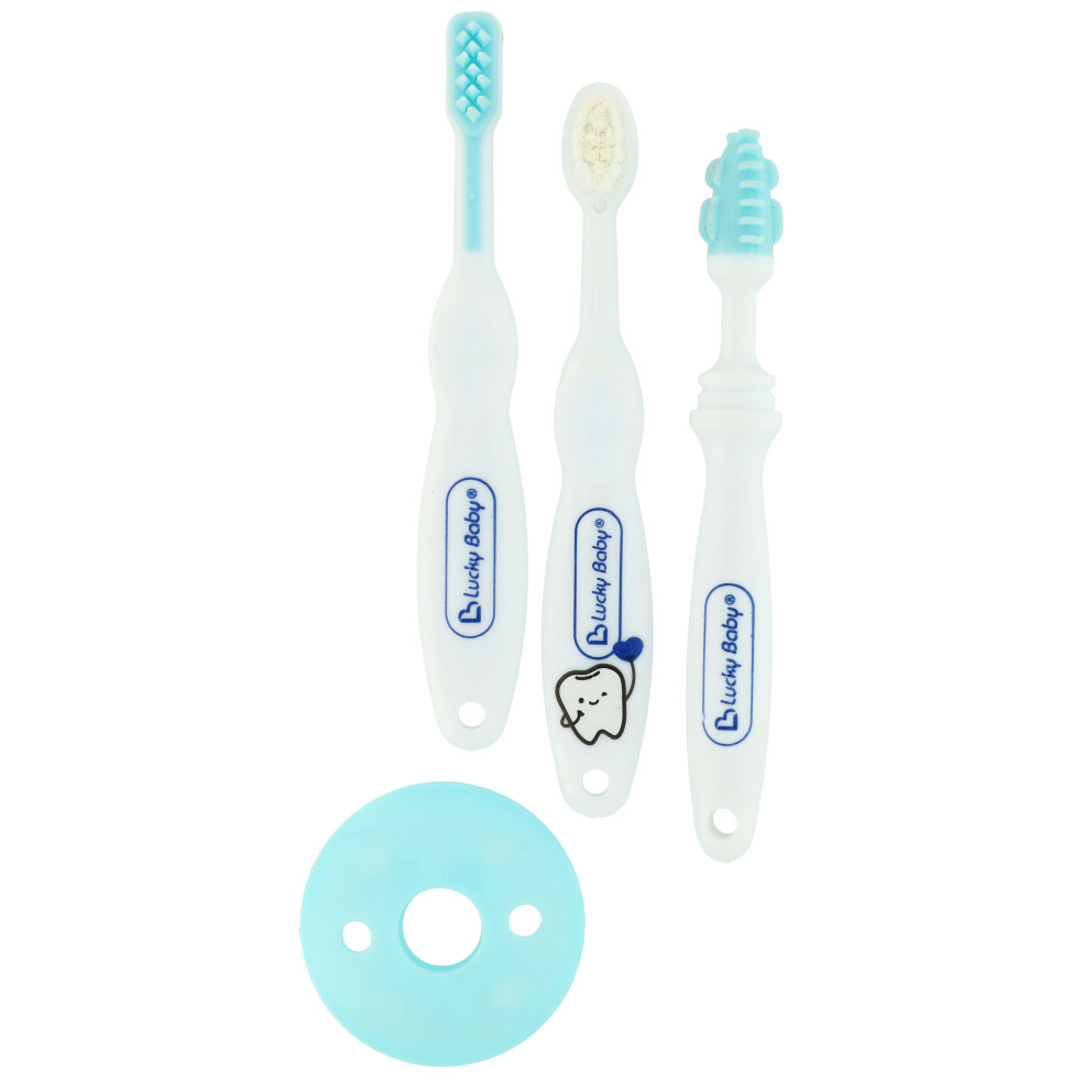 Lucky Baby Training Zahnbürsten-Set BLAU