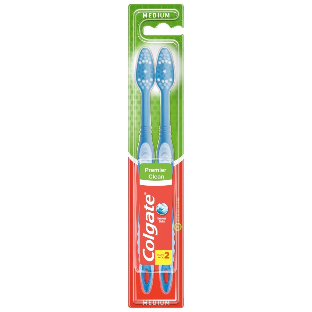 Colgate Tandbørster 2 stk. Premier Clean Medium