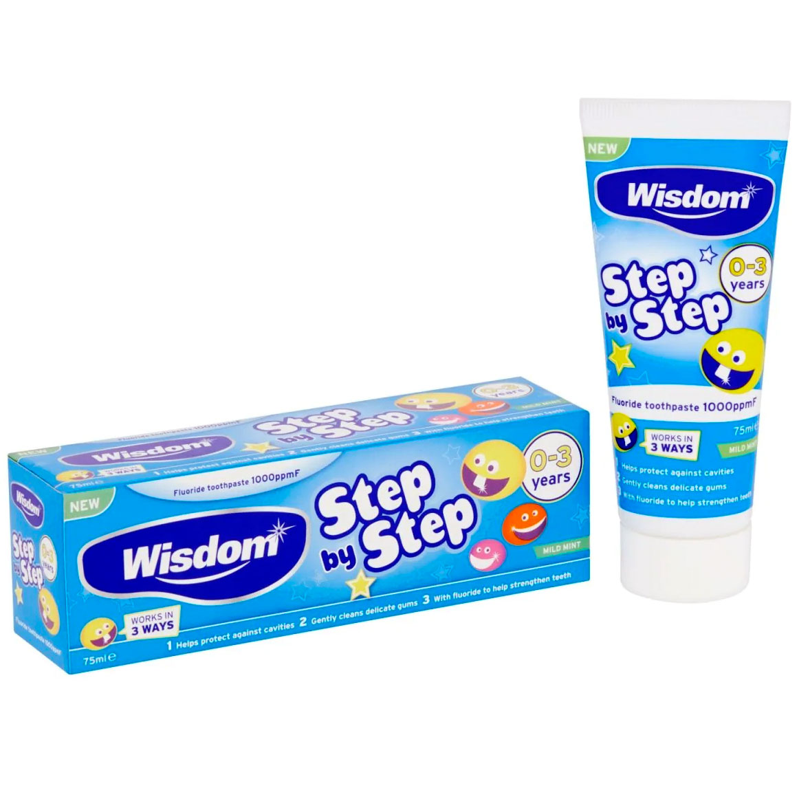 Kinderzahnpasta Wisdom Step by Step 0-3 Jahre 75 ml.