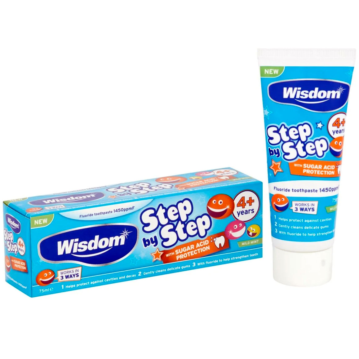 Børnetandpasta Wisdom Step by Step 4+ År 75 ml. - Tandpasta til børn