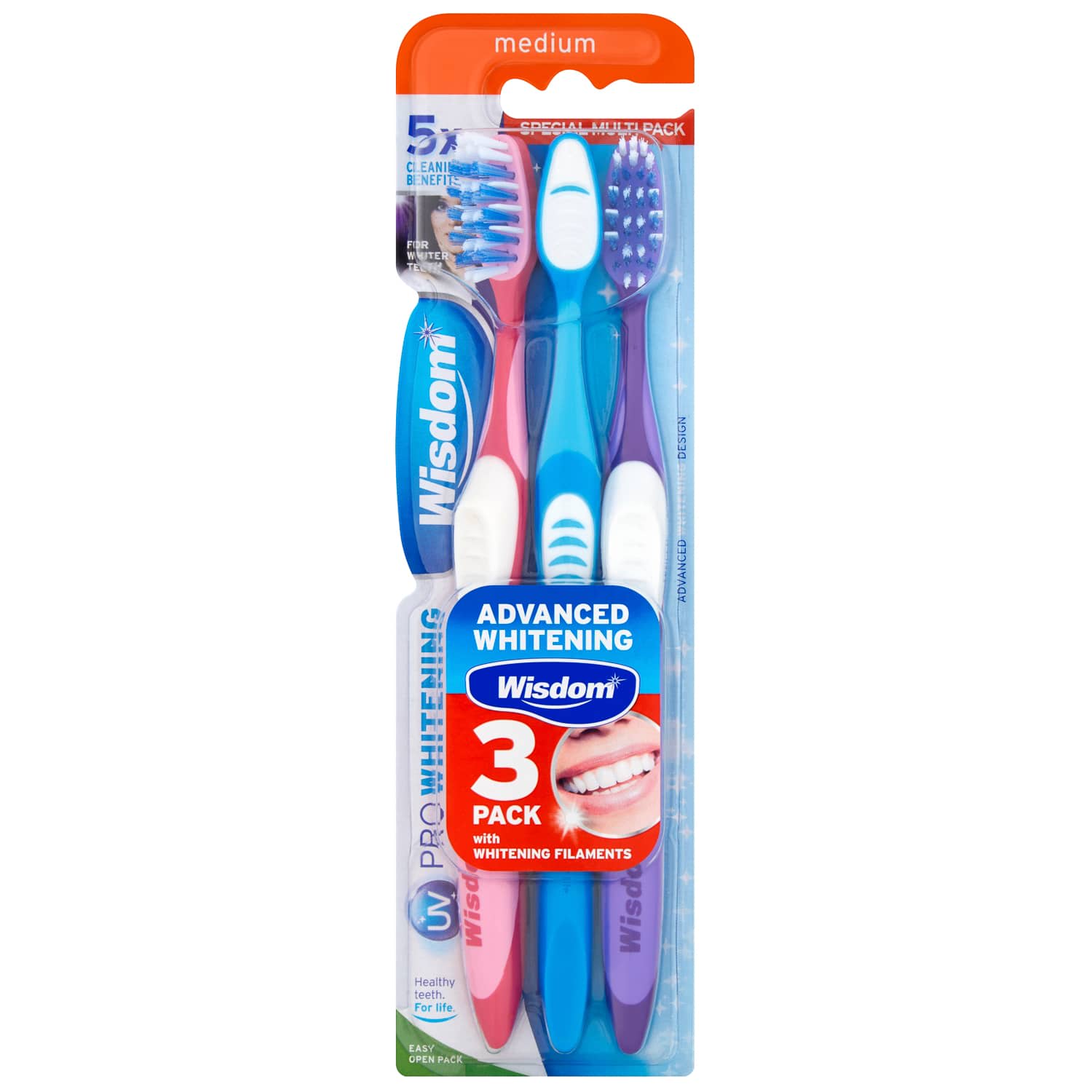 Whitening Tandbørster 3 stk. Wisdom UV Pro Whitening