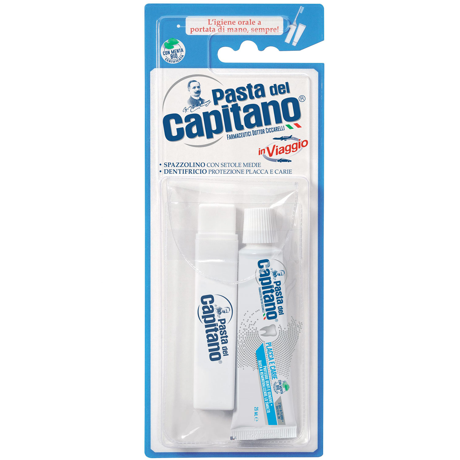 Zahnpasta + Reisezahnbürste Pasta del Capitano Reiseset