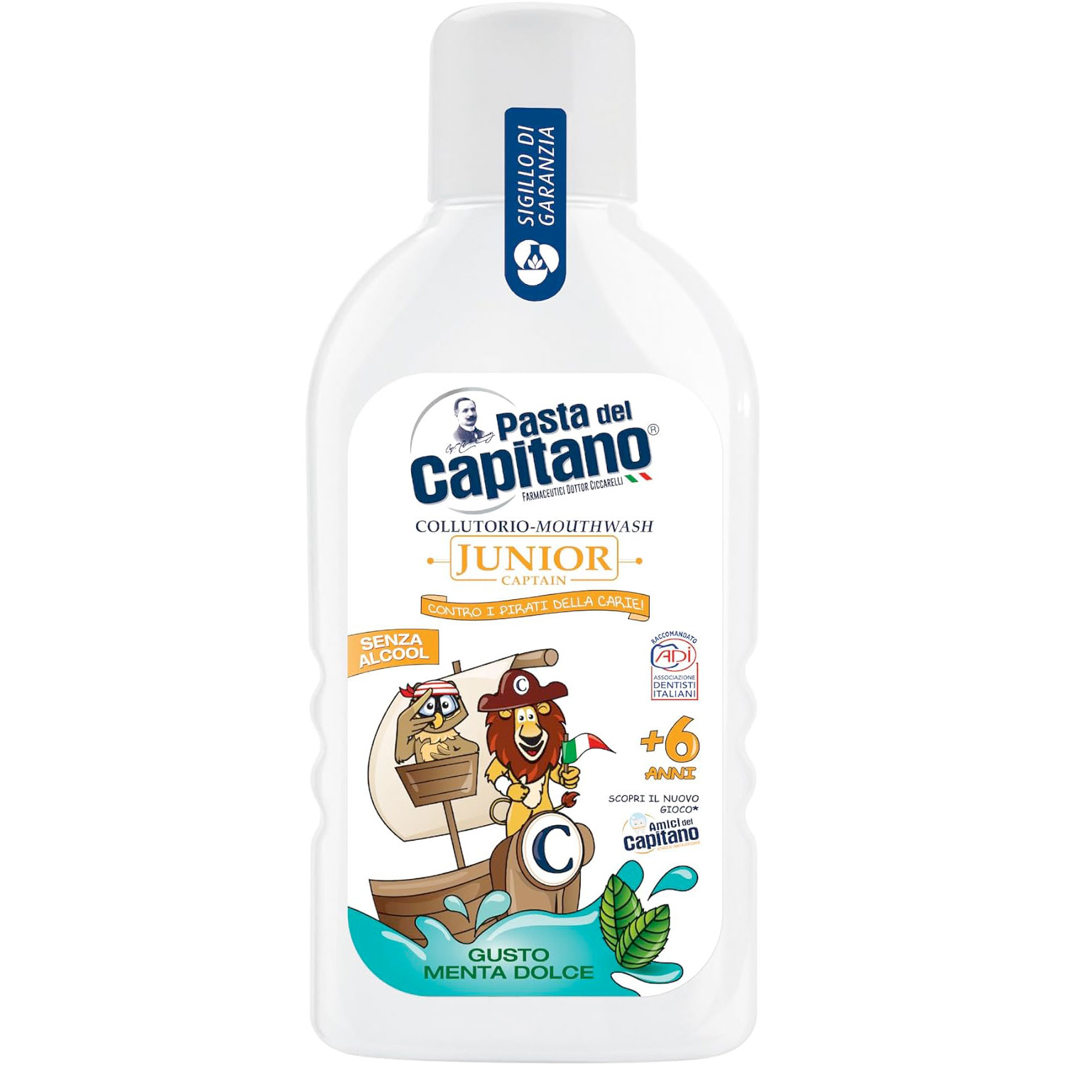 Mundskyl til Børn Pasta del Capitano Plaque Remover 400 ml. - Pasta del Capitano Mundskyl