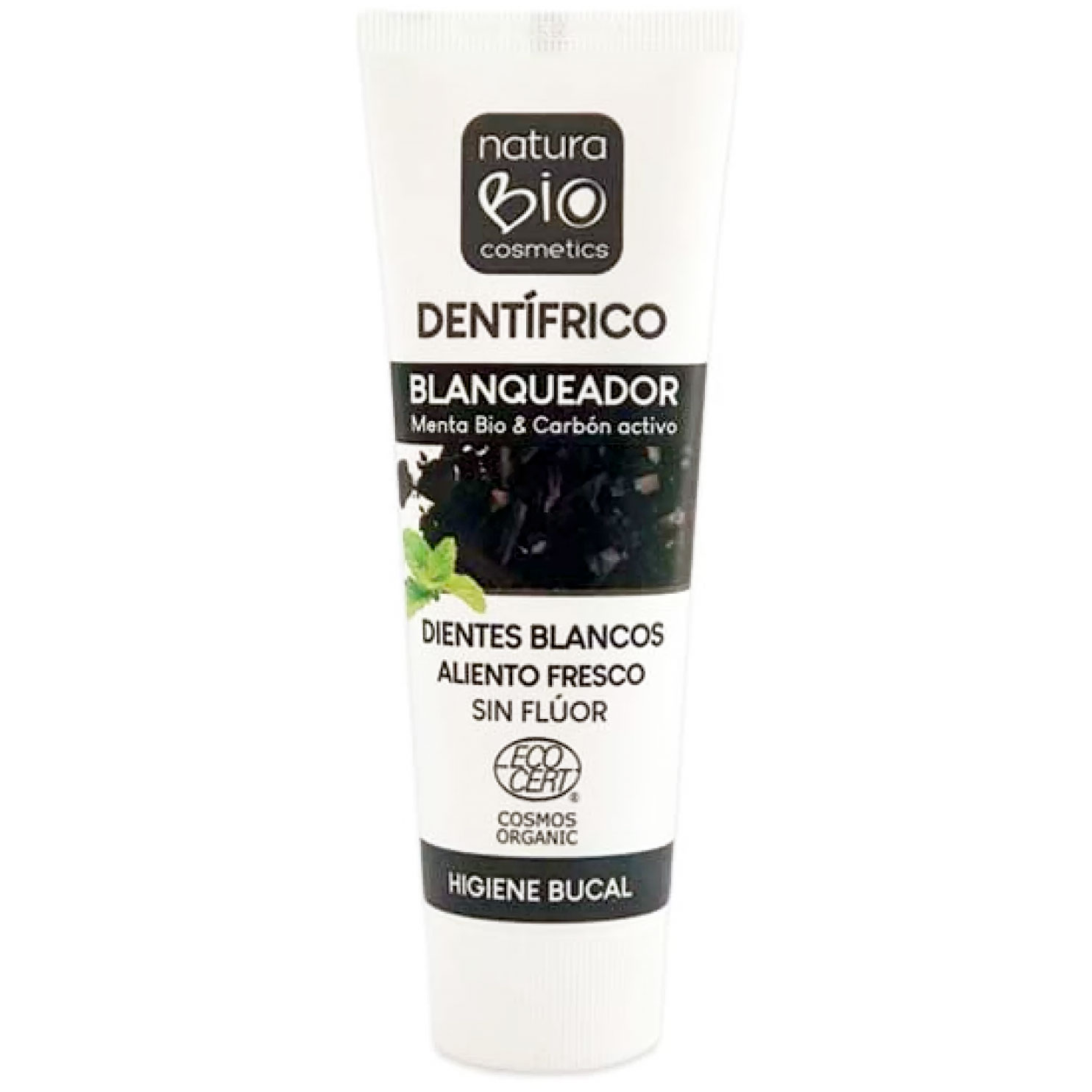 Økologisk Whitening Tandpasta Naturabio Mint Carbon Active 75ml