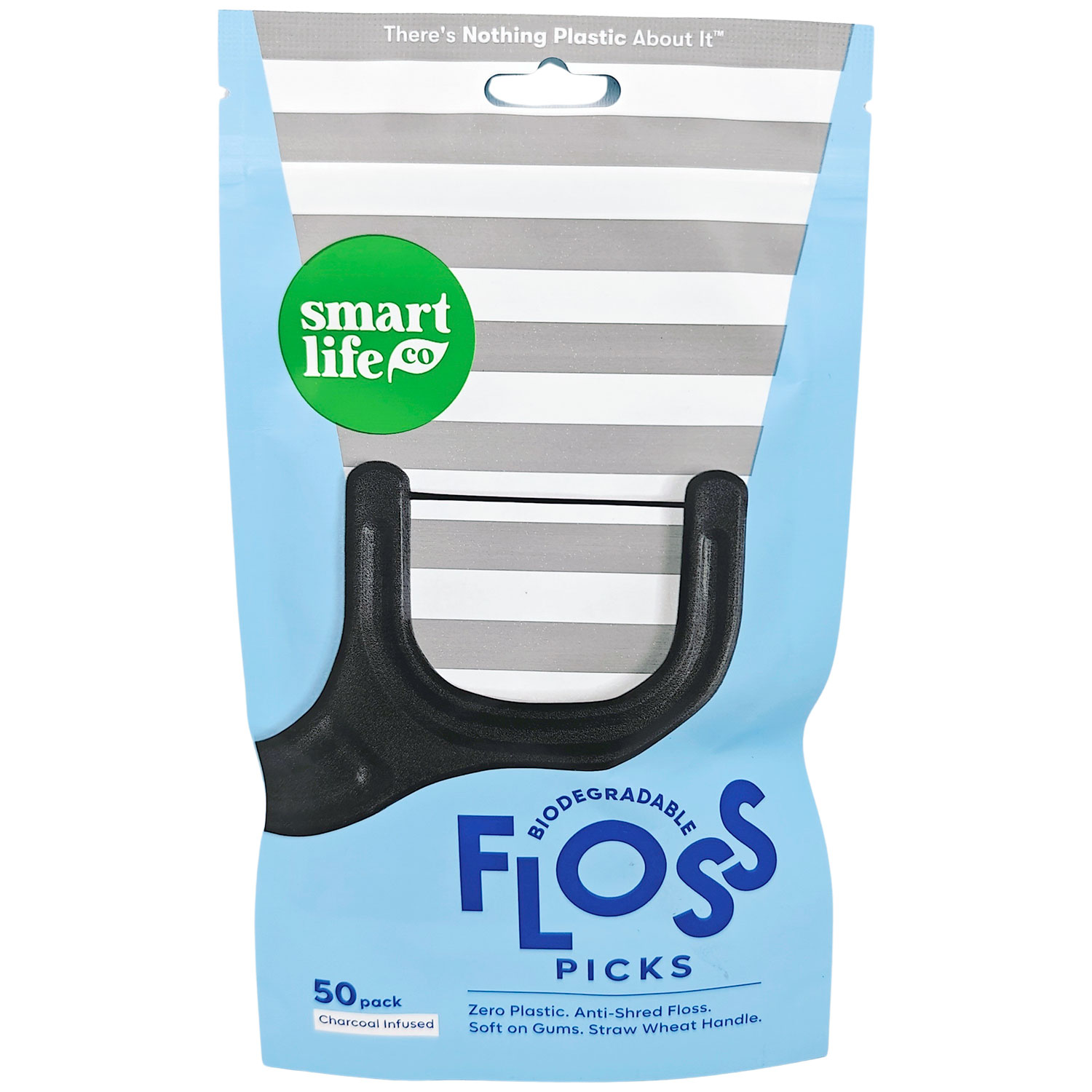 Nachhaltige Zahnseidenhalter SmartLifEco Flosser Charcoal 50 Stk.