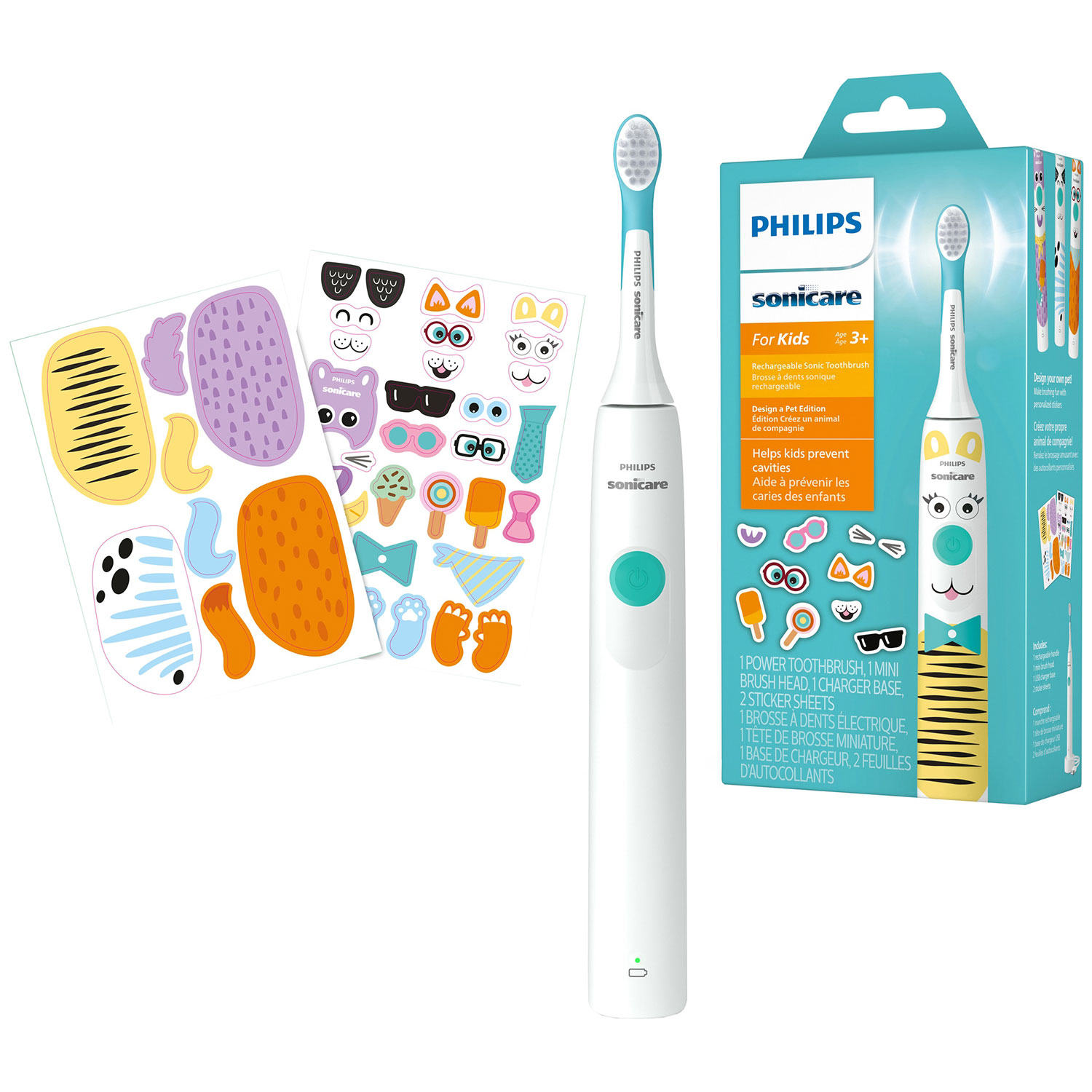 Philips Sonicare Elektrische Zahnbürste für Kinder Kids Design Pet Edition