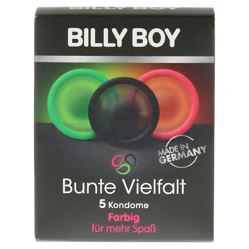 Farbige Kondome Billy Boy Bunte Vielfalt 52 mm. 5 Stück