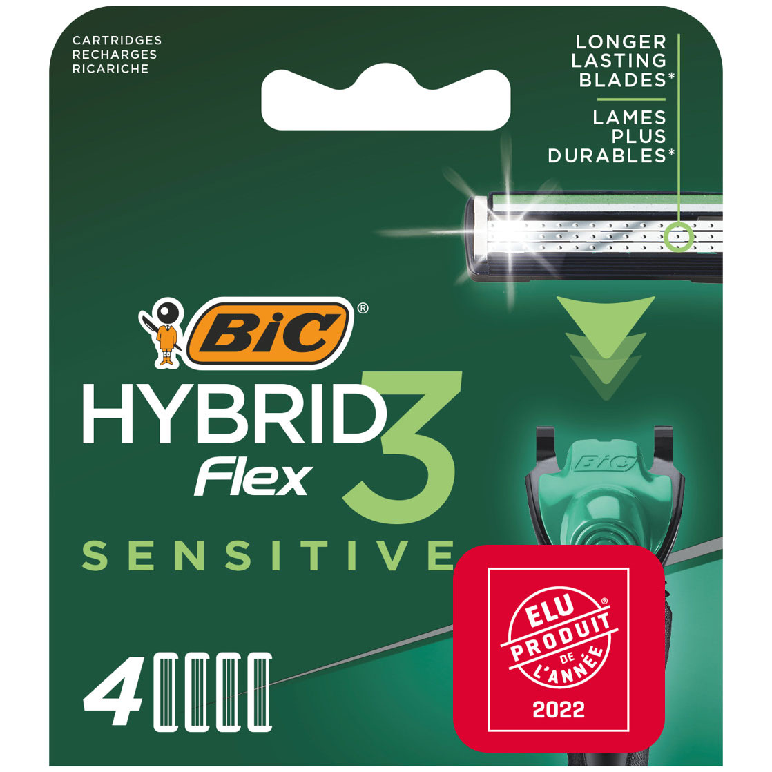 BIC Hybrid Flex 3 Sensitive Barberblade 4 stk.